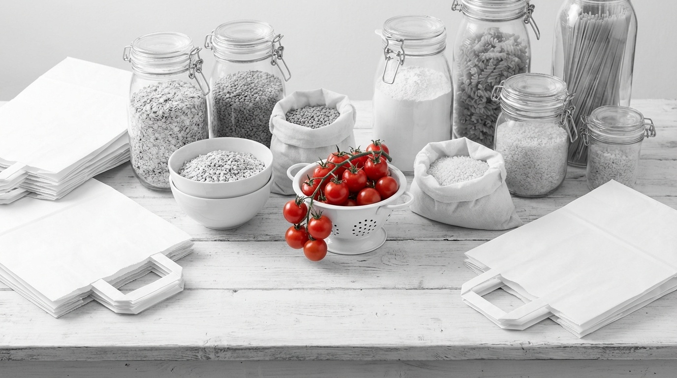 Grocery Shopping List for Healthy Eating on a Budget - a colorful cart full of produce and bulk dry goods