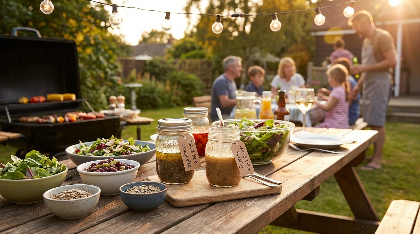 High Fiber Salad Dressings Homemade - fresh meal in glass containers for natural nutrition