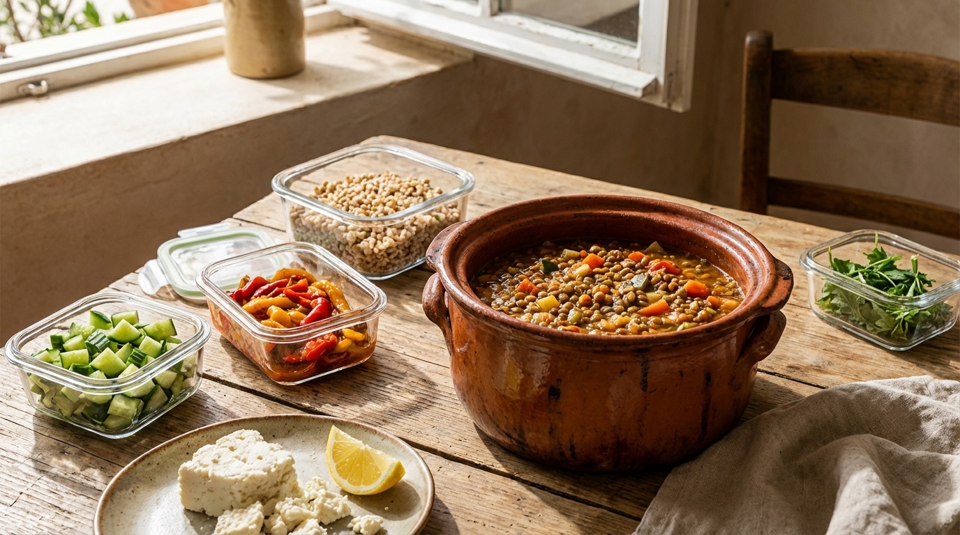 How to Meal Prep on a Budget for One Person - three separate glass meal prep containers with wildly different colorful meals