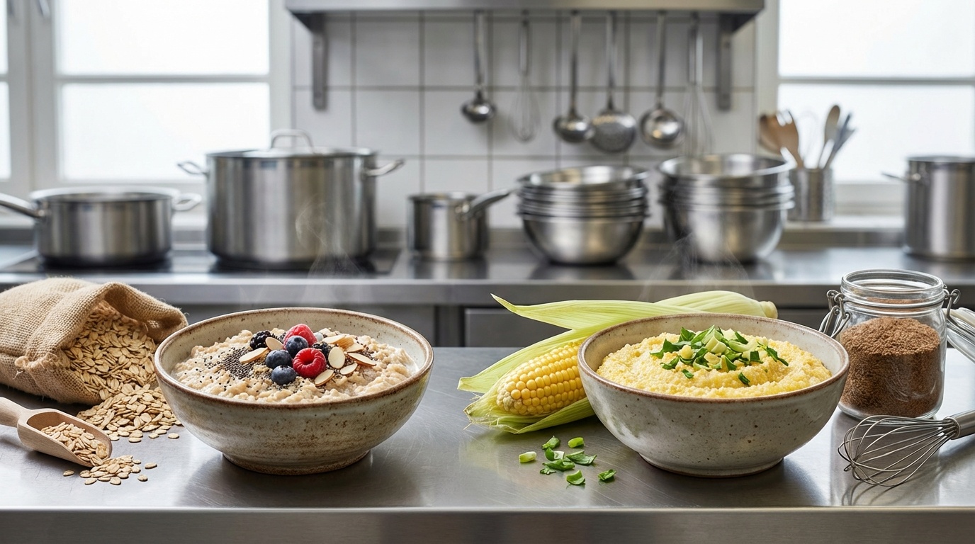 Oatmeal vs Grits Fiber Content - appetizing bowl with colorful ingredients for healthy weight management